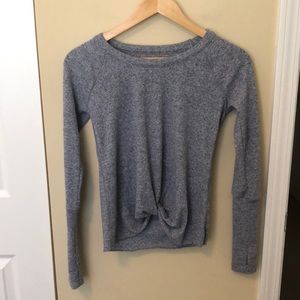 Chaser blue knotted long sleeve top sz XS